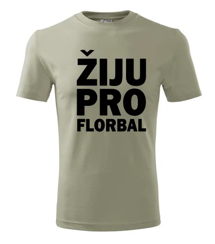 Khaki tričko Žiju pro florbal