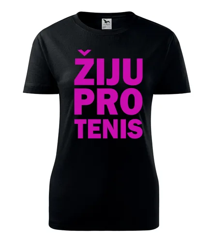 Černé dámské tričko Žiju pro tenis