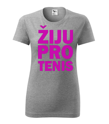 Šedé dámské tričko Žiju pro tenis