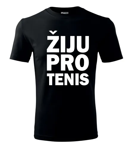 Černé tričko Žiju pro tenis