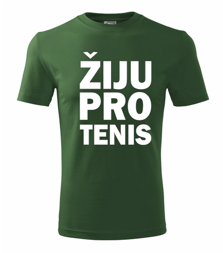 Lahvově zelené tričko Žiju pro tenis