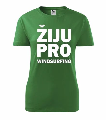 Zelené dámské tričko Žiju pro windsurfing