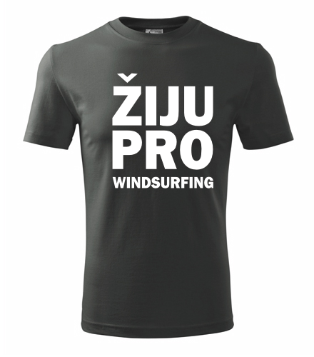 Grafitové tričko Žiju pro windsurfing
