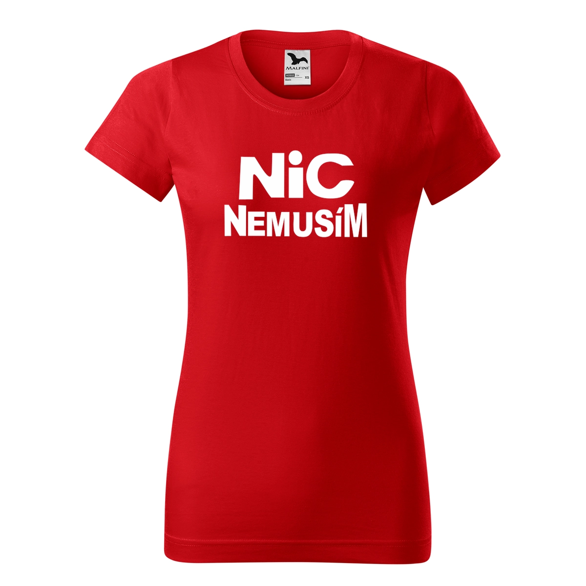 Červené dámské tričko nic nemusím dámské