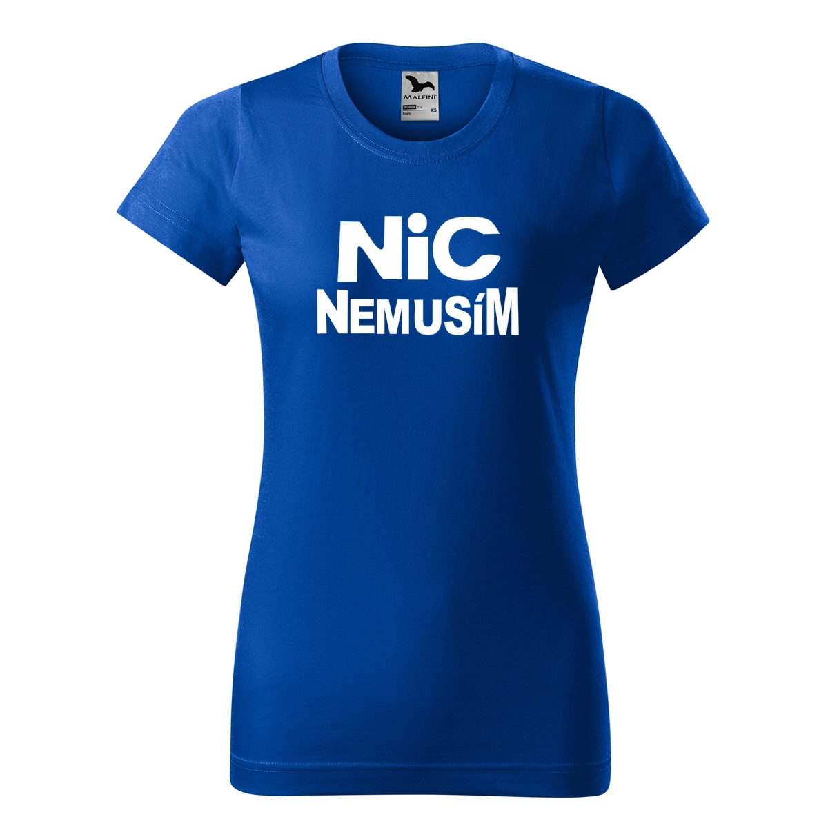 Modré dámské tričko nic nemusím dámské