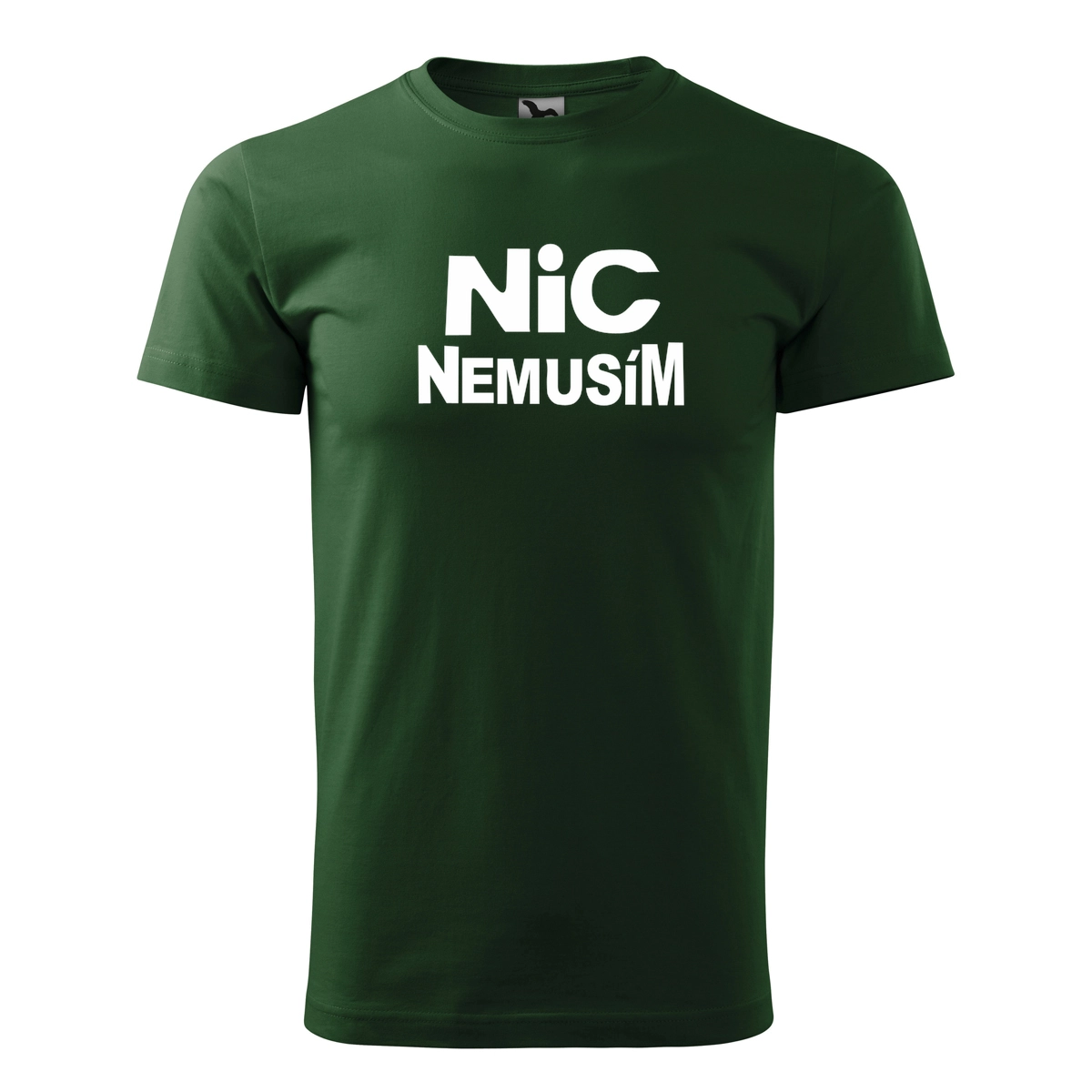 Lahvově zelené tričko nic nemusím pánské