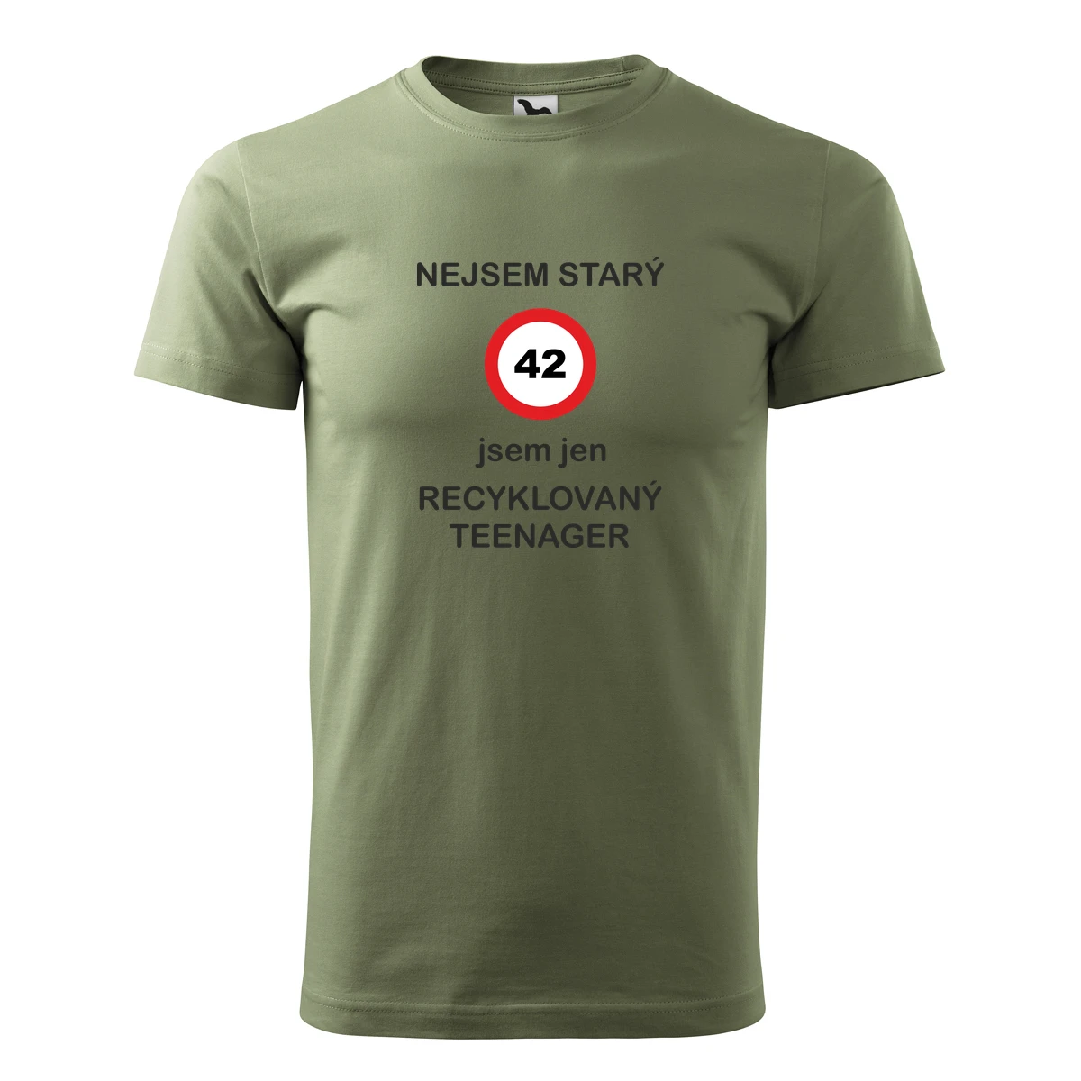 Khaki tričko jsem recyklovaný teenager 42