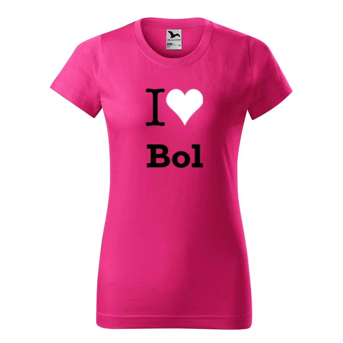 Purpurové dámské tričko I love Bol