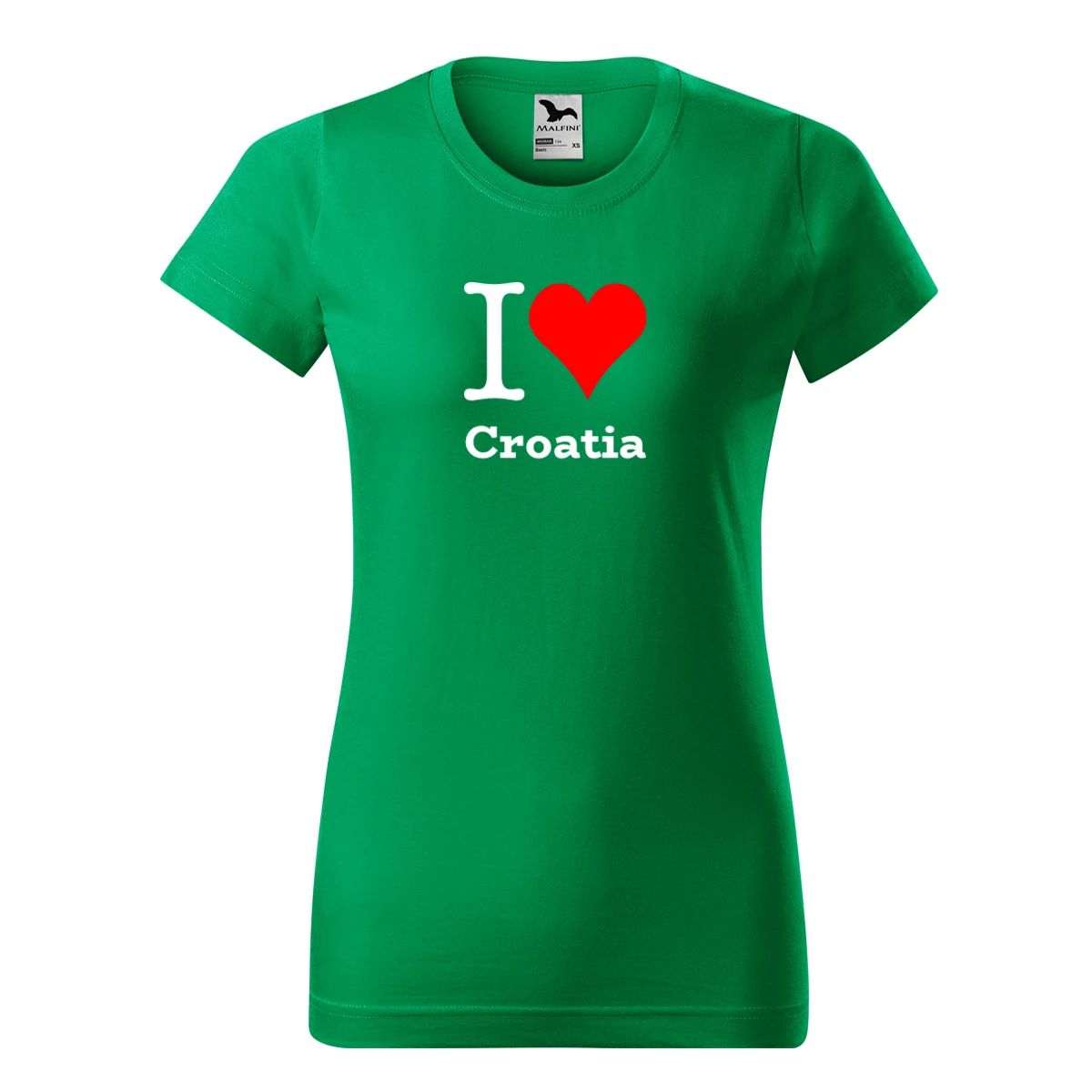 Zelené dámské tričko I love Croatia
