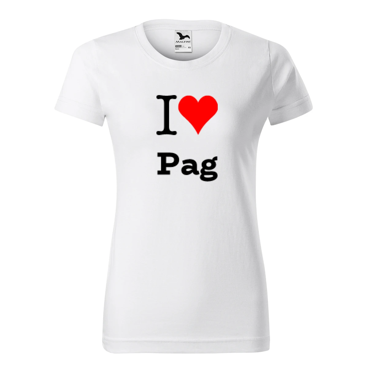 trička s potiskem Bílé dámské tričko I love Pag