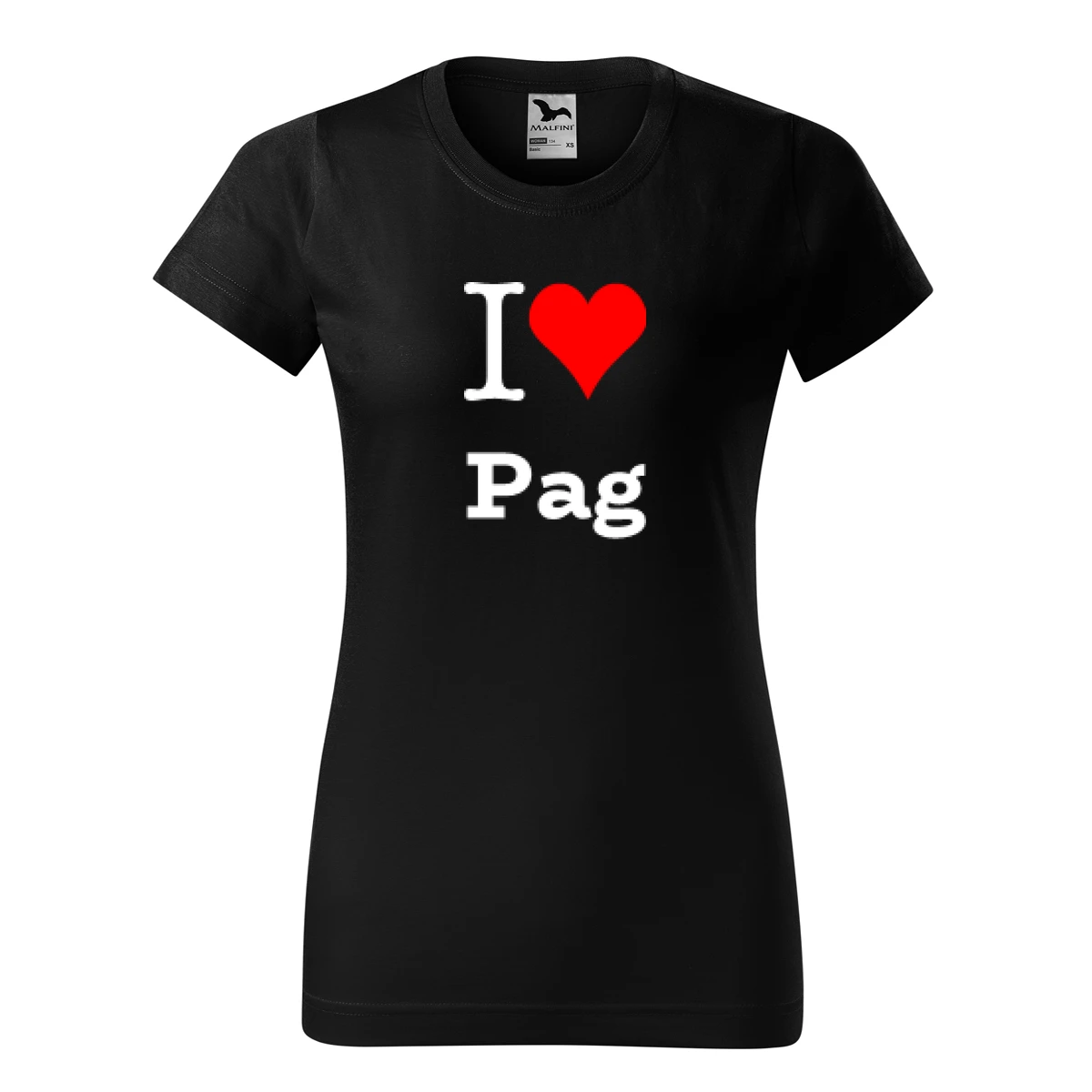 Černé dámské tričko I love Pag