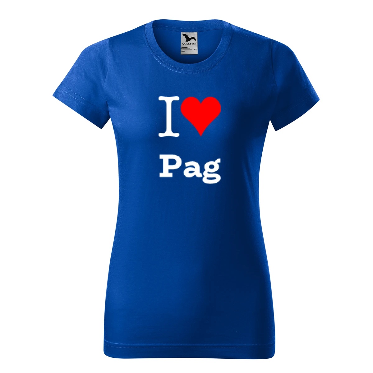 Modré dámské tričko I love Pag