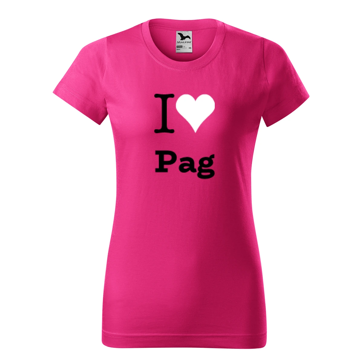 Purpurové dámské tričko I love Pag
