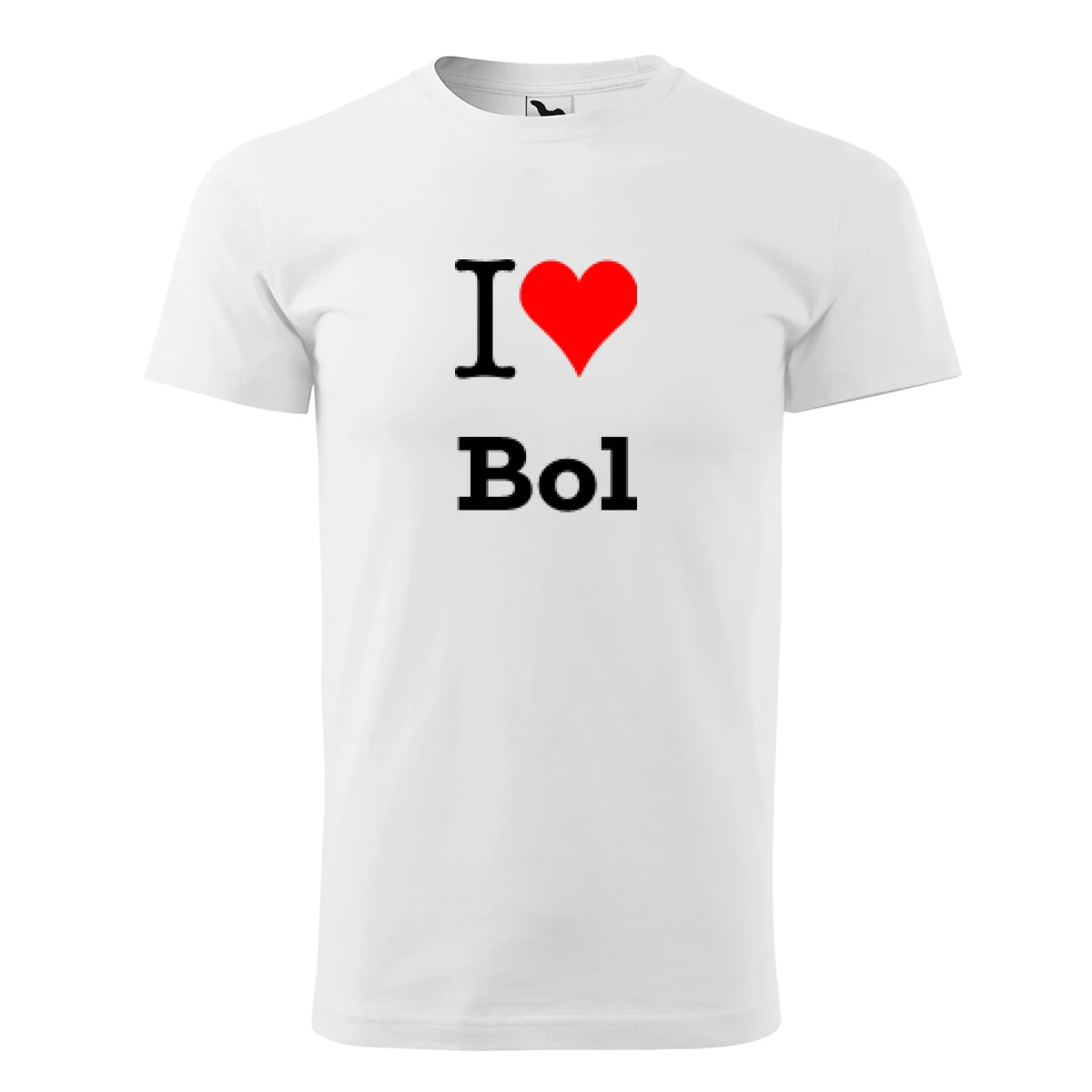 trička s potiskem Bílé tričko I love Bol