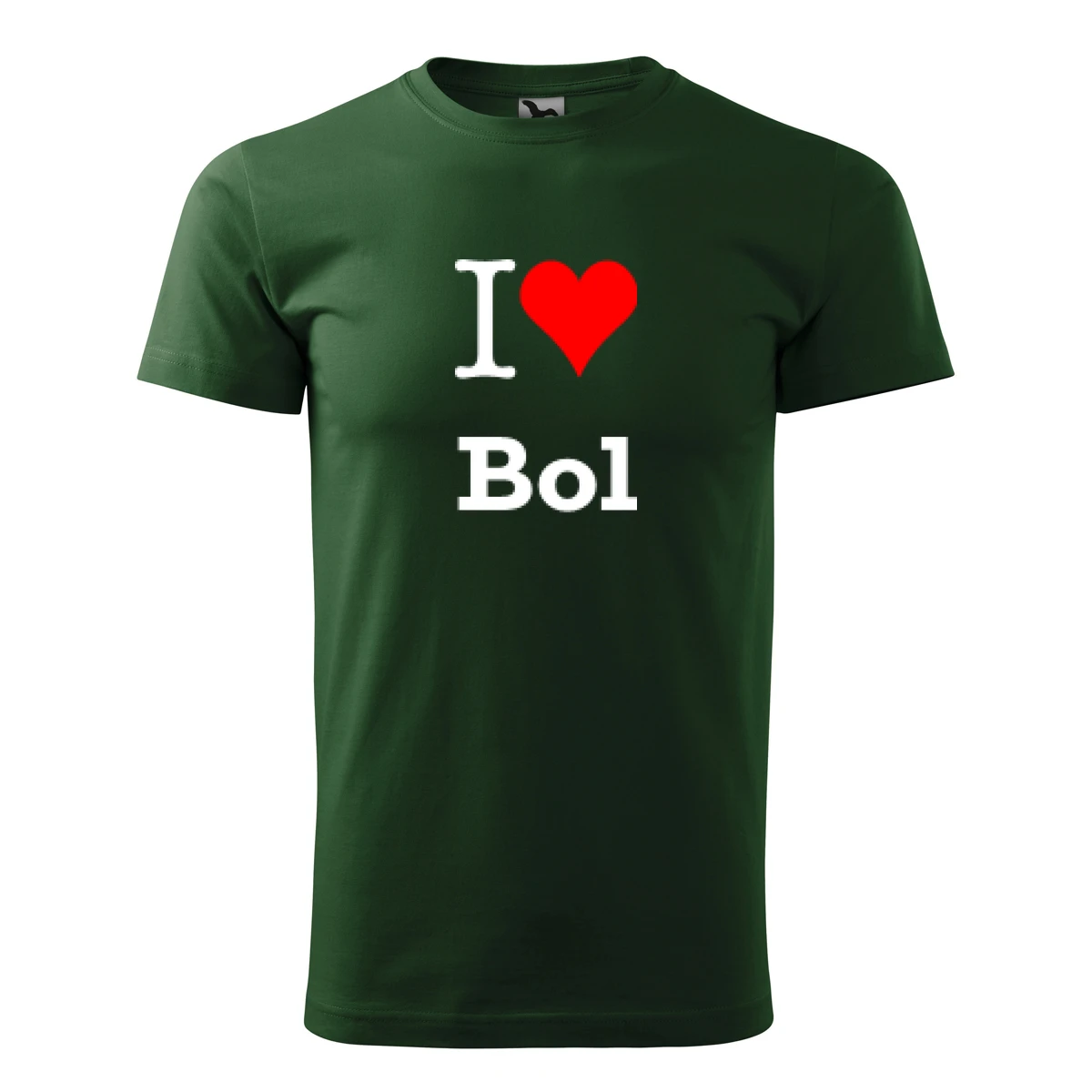 Lahvově zelené tričko I love Bol