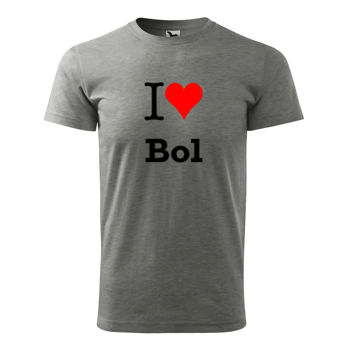 Šedé tričko I love Bol