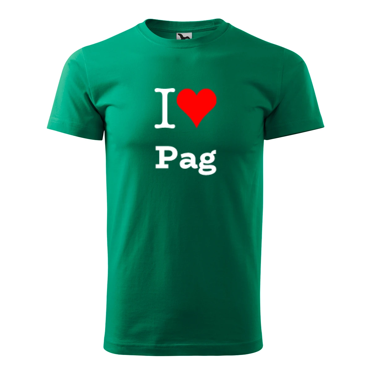 Zelené tričko I love Pag