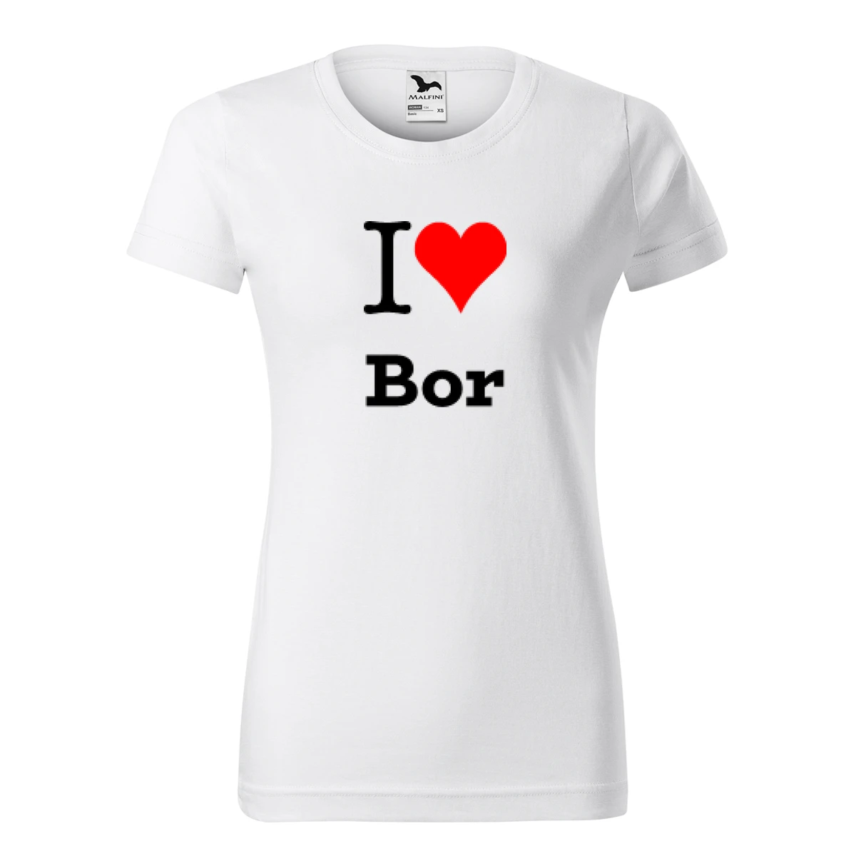 Bílé dámské tričko I love Bor