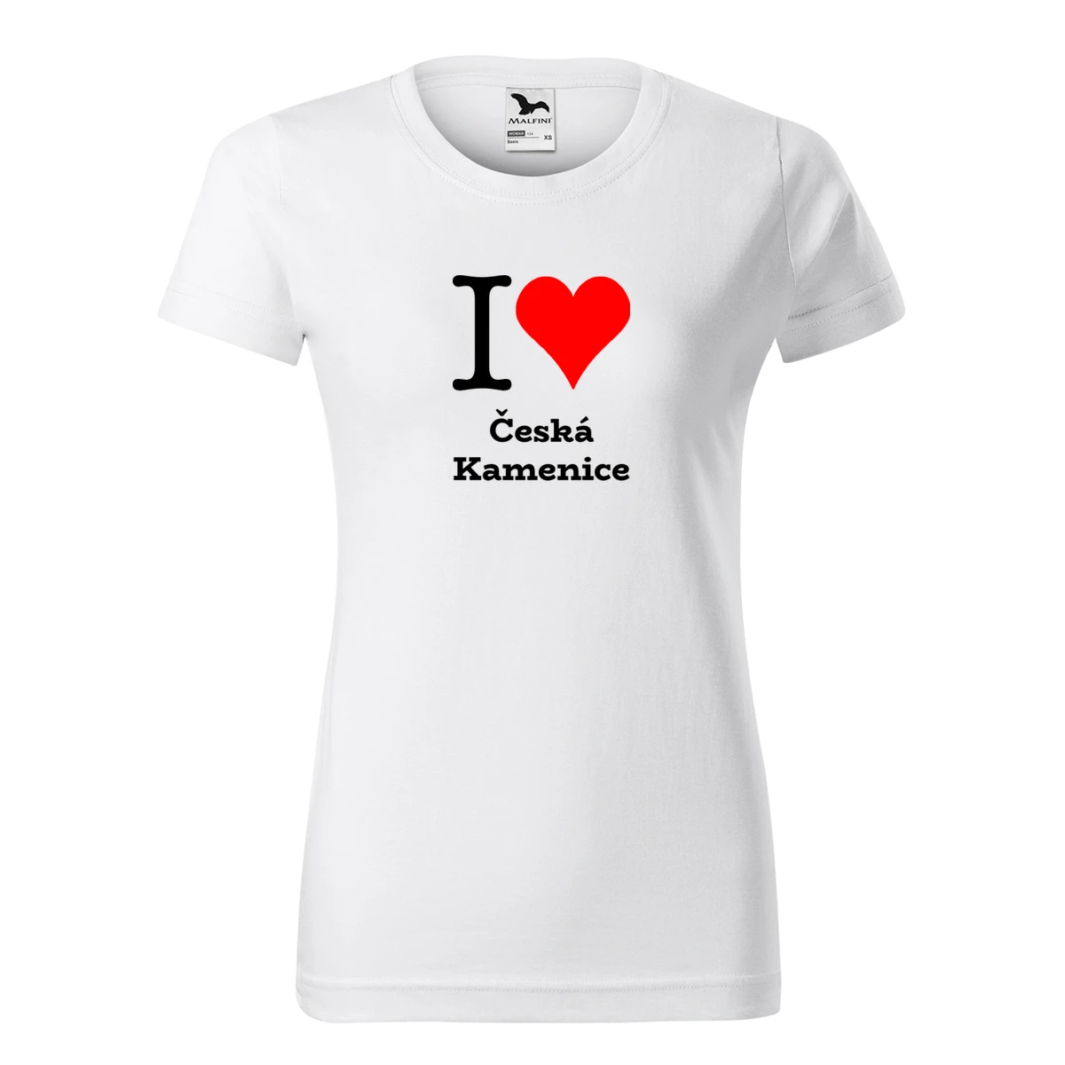 Bílé dámské tričko I love Česká Kamenice