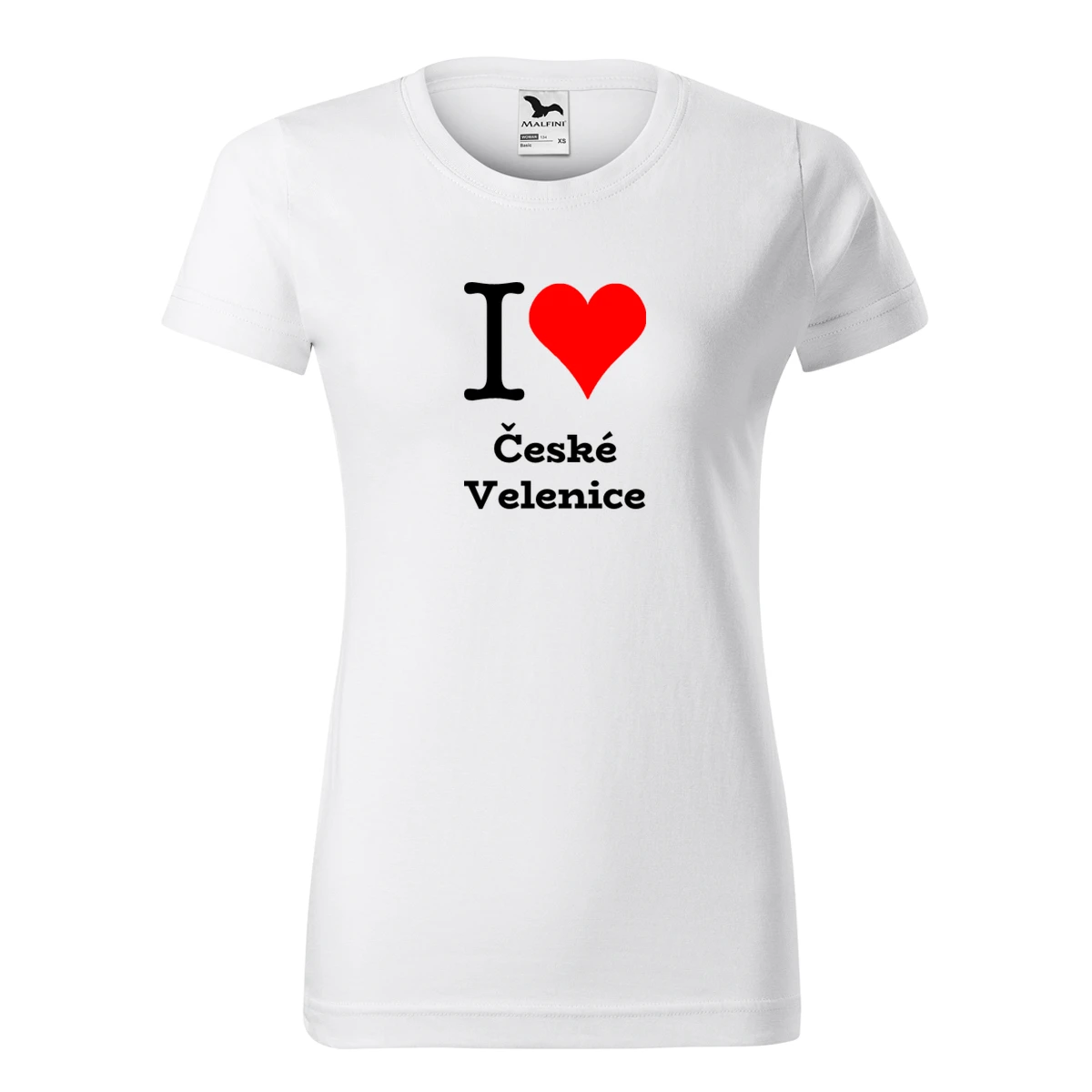 Bílé dámské tričko I love České Velenice