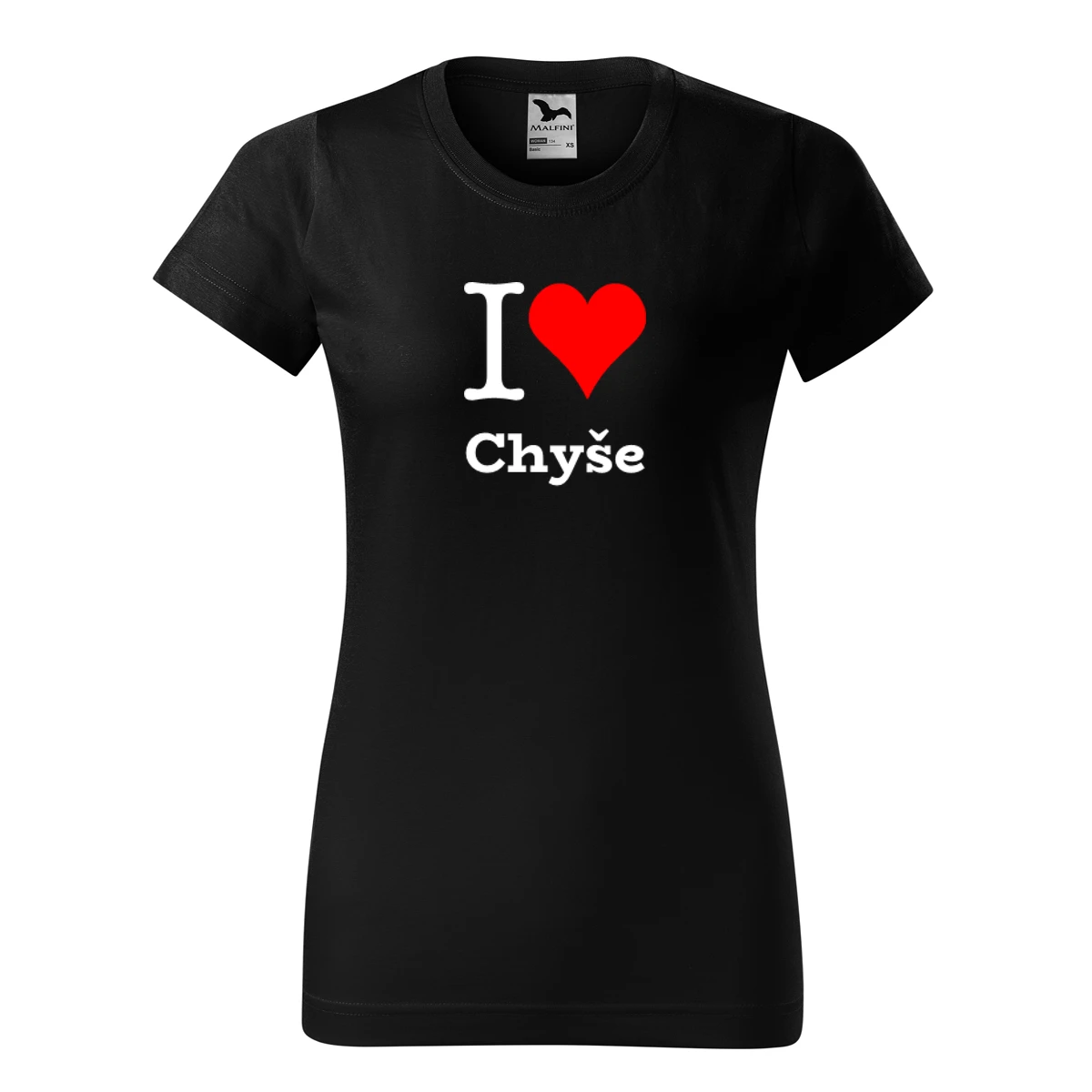 Černé dámské tričko I love Chyše