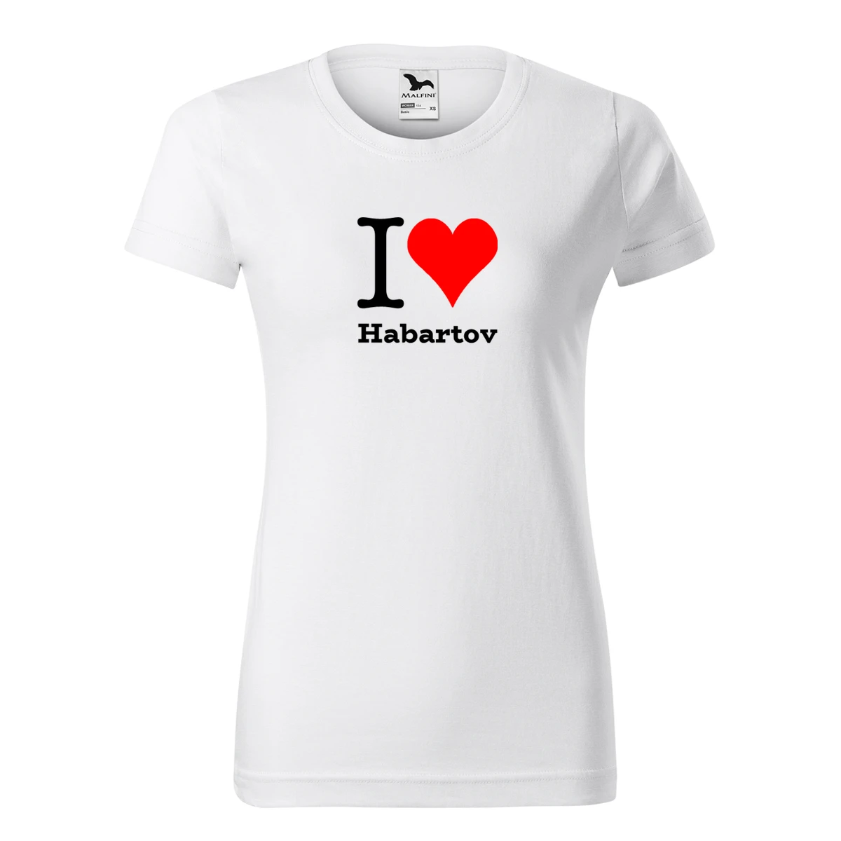 Bílé dámské tričko I love Habartov