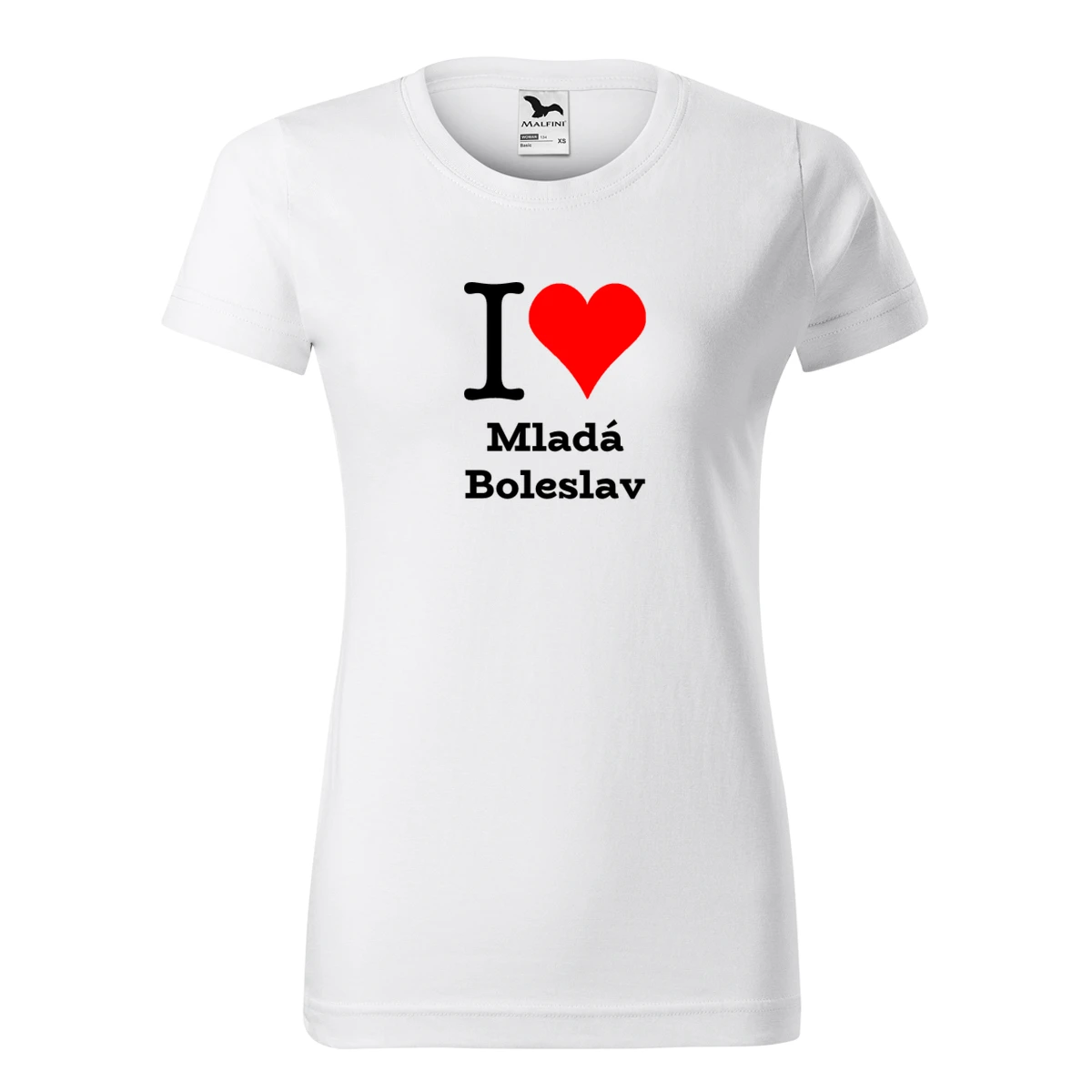 Bílé dámské tričko I love Mladá Boleslav