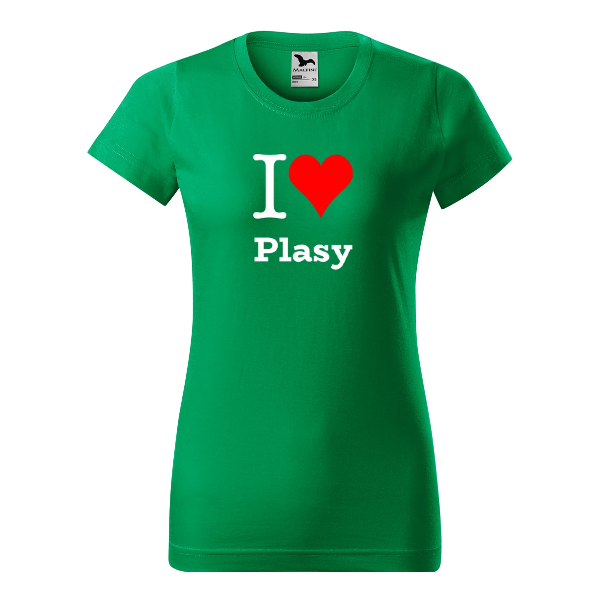 Zelené dámské tričko I love Plasy