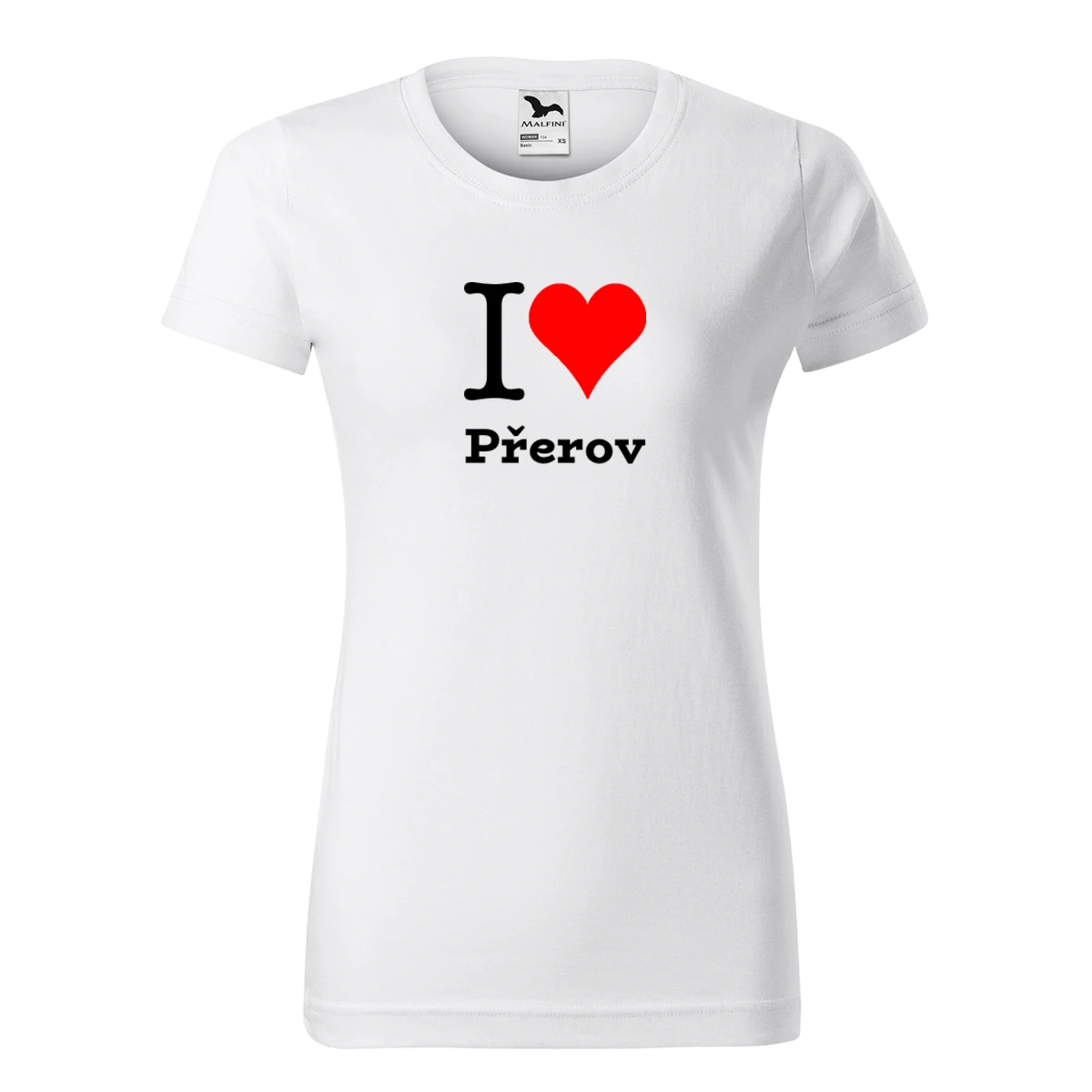 Bílé dámské tričko I love Přerov