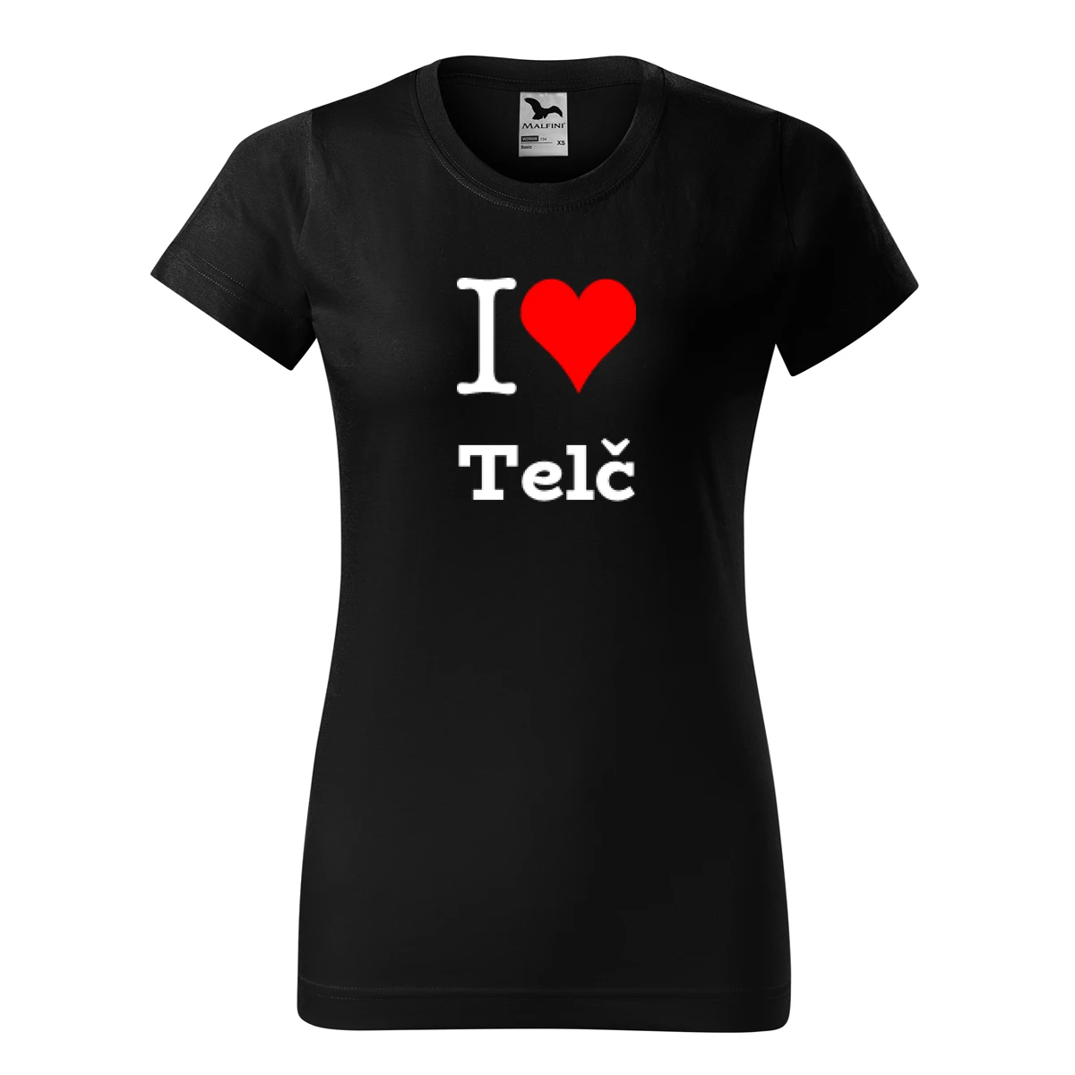Černé dámské tričko I love Telč