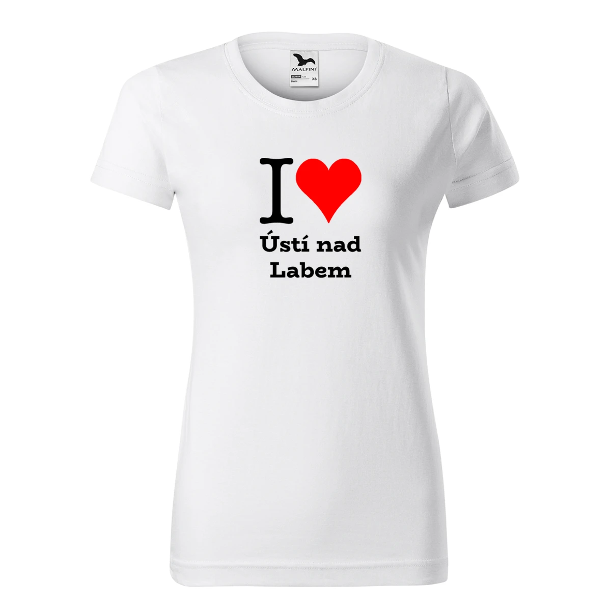 Bílé dámské tričko I love Ústí nad Labem