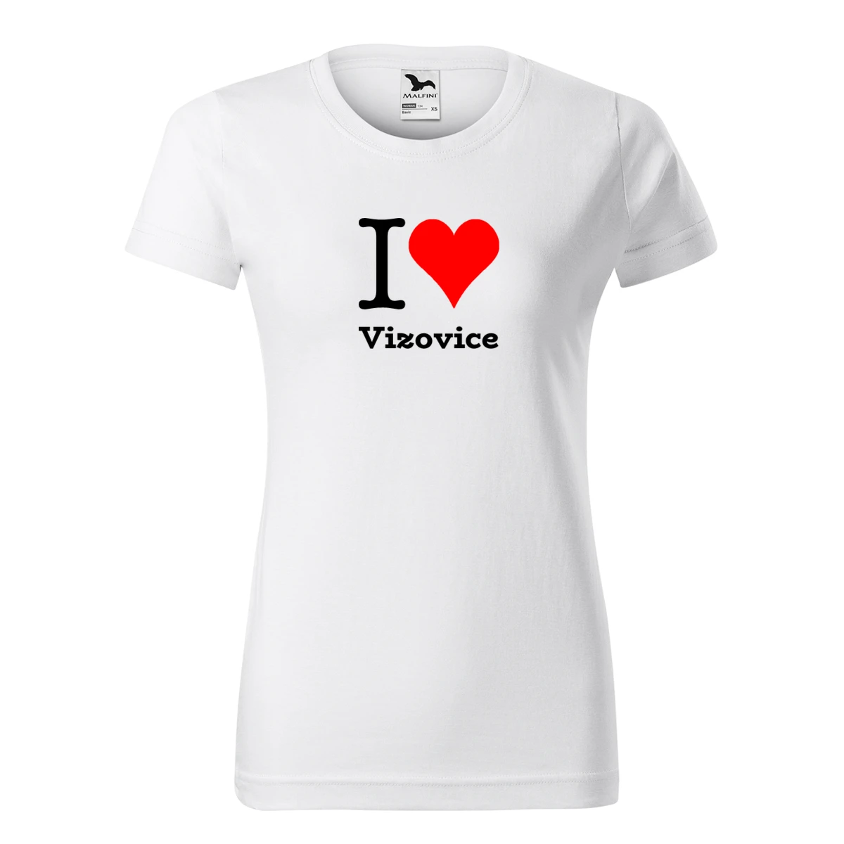 Bílé dámské tričko I love Vizovice
