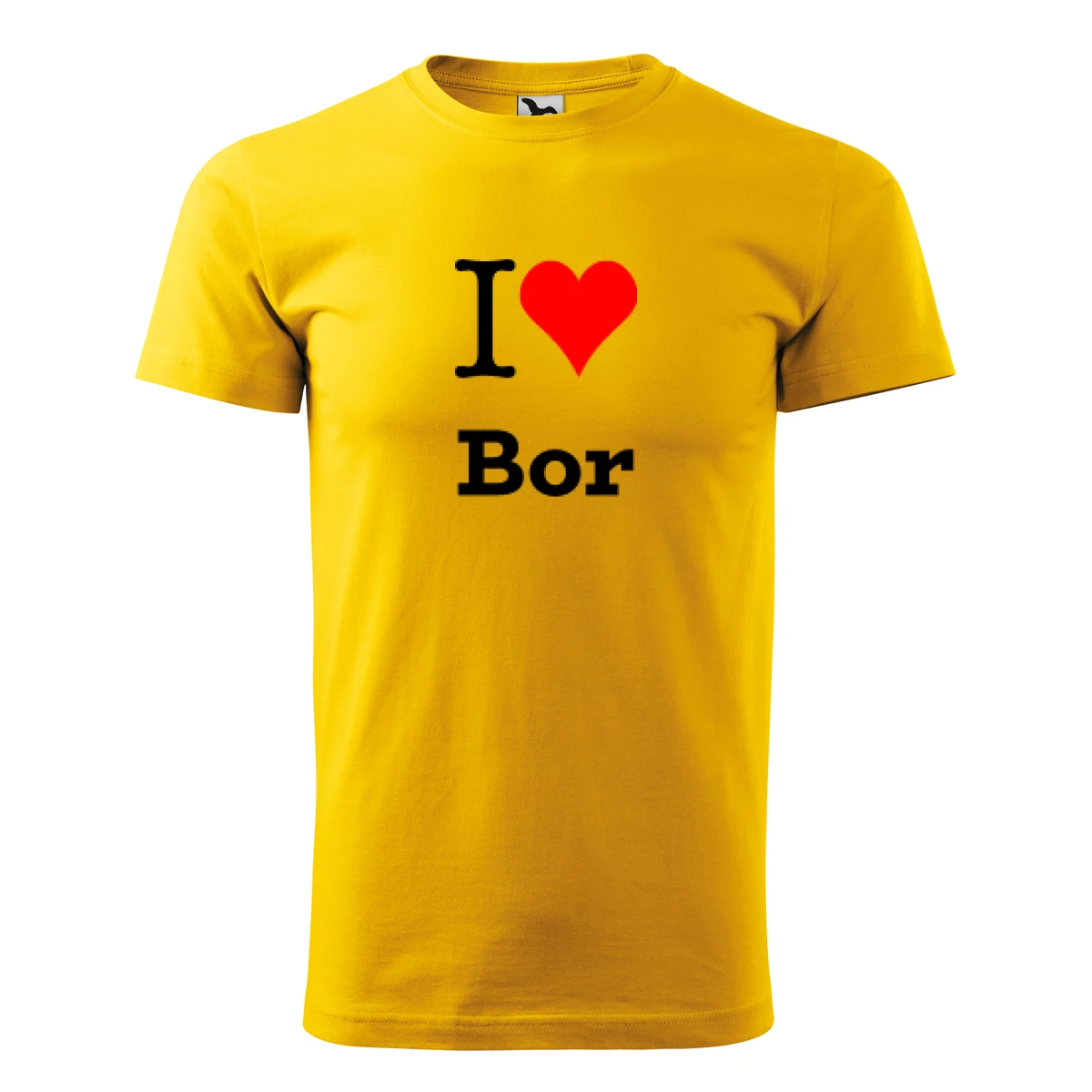 Žluté tričko I love Bor
