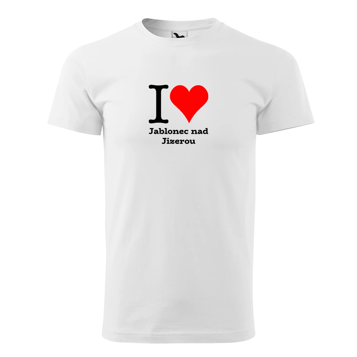 Bílé tričko I love Jablonec nad Jizerou