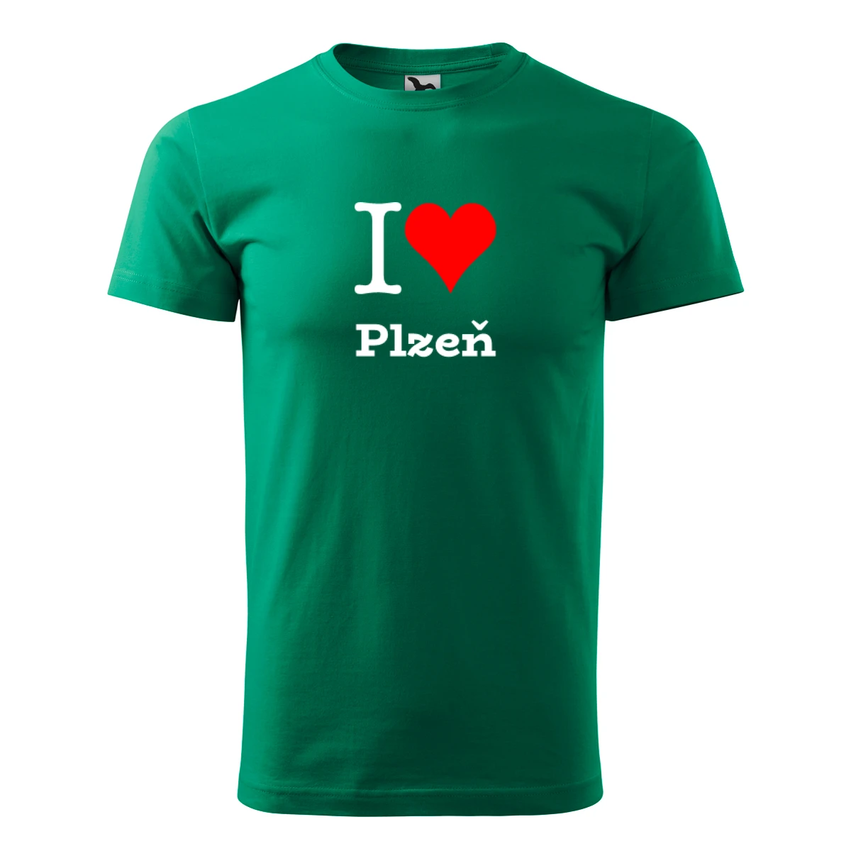 Zelené tričko I love Plzeň