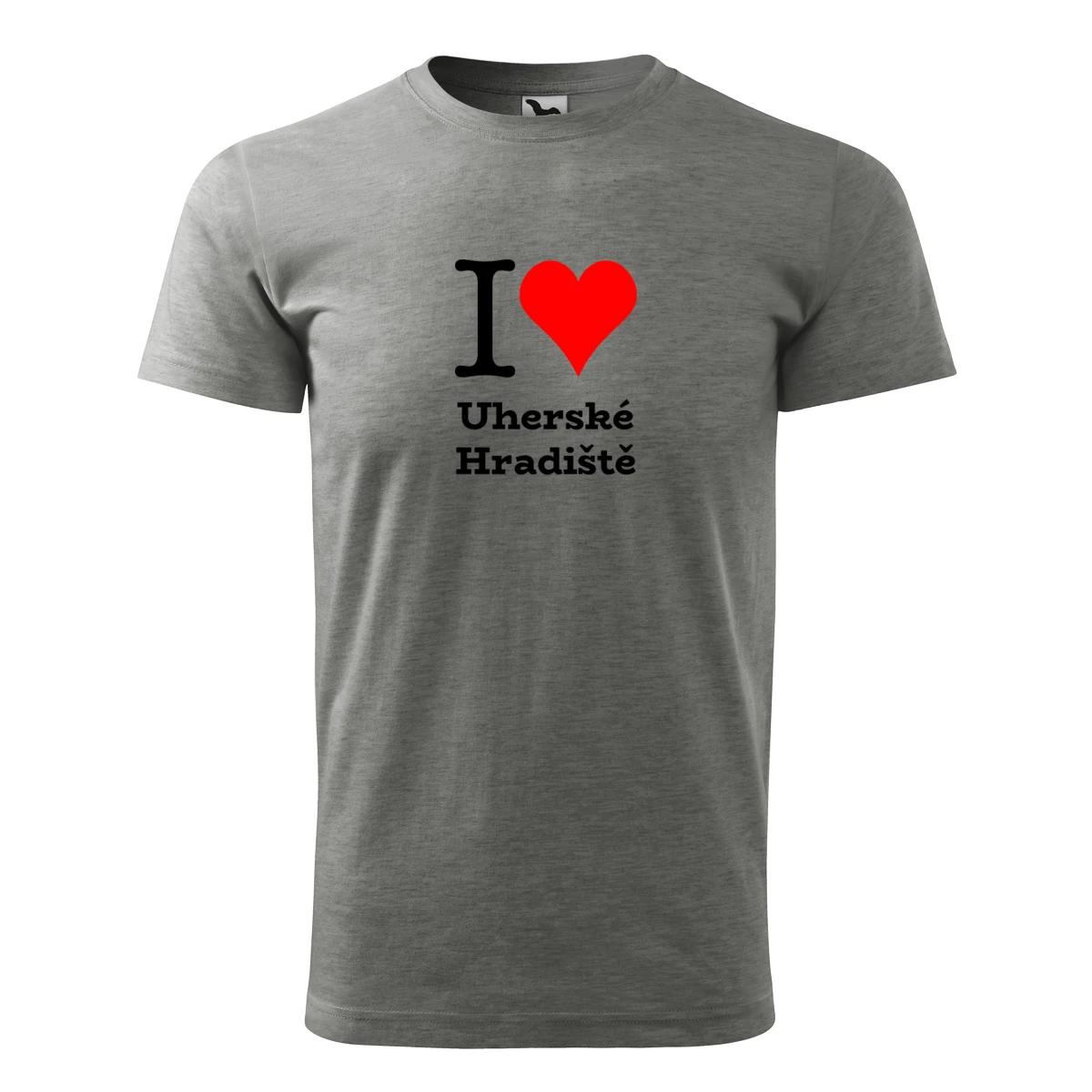 Šedé tričko I love Uherské Hradiště