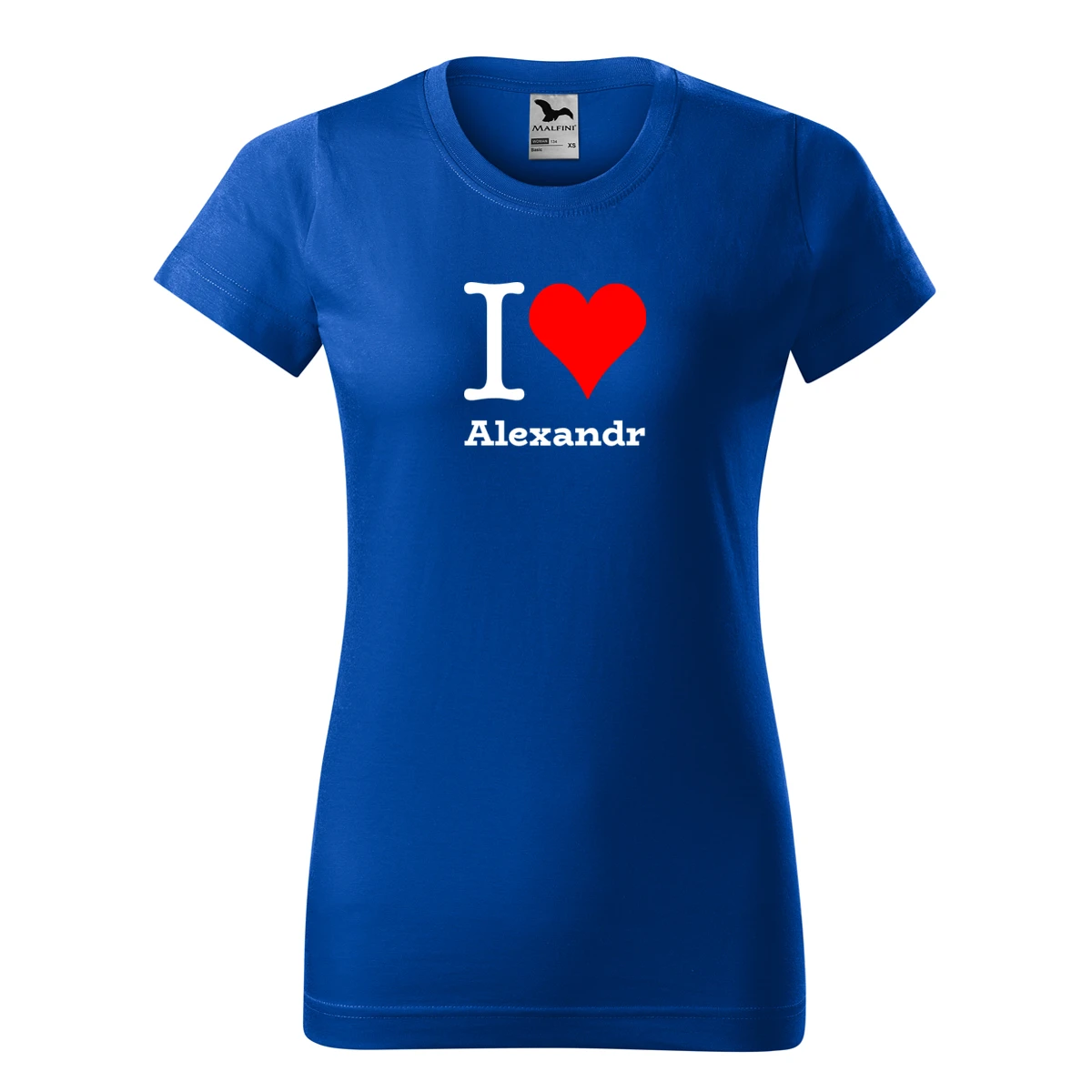 Modré dámské tričko I love Alexandr