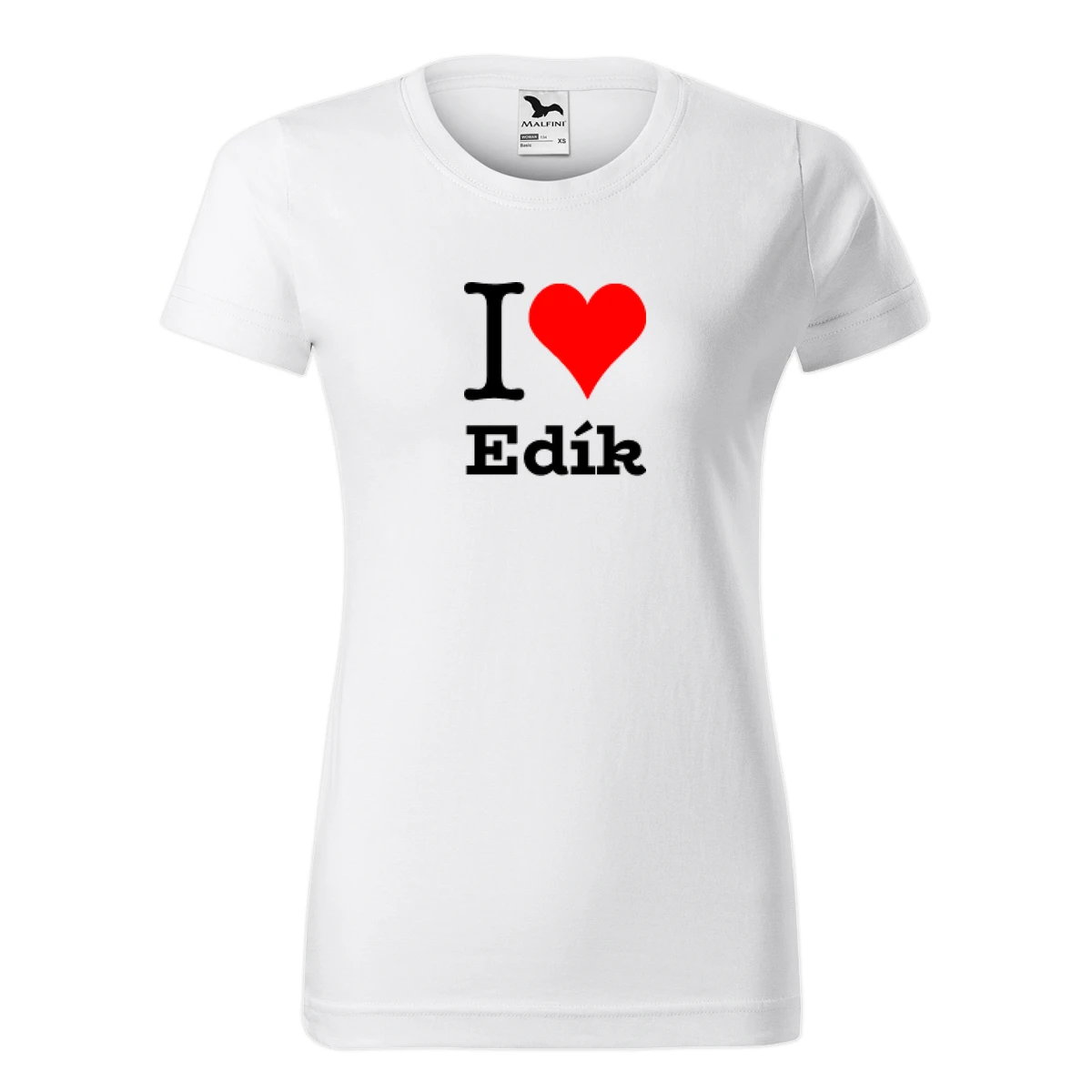 Bílé dámské tričko I love Edík
