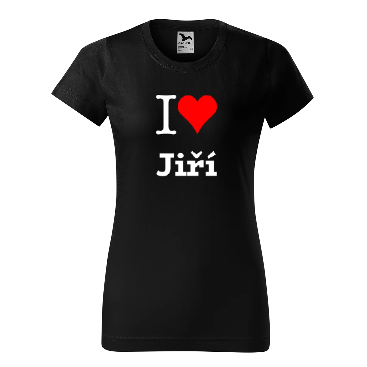 Černé dámské tričko I love Jiří
