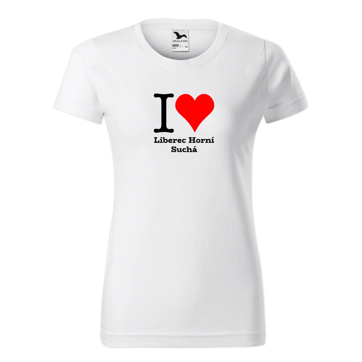 Bílé dámské tričko I love Liberec Horní Suchá