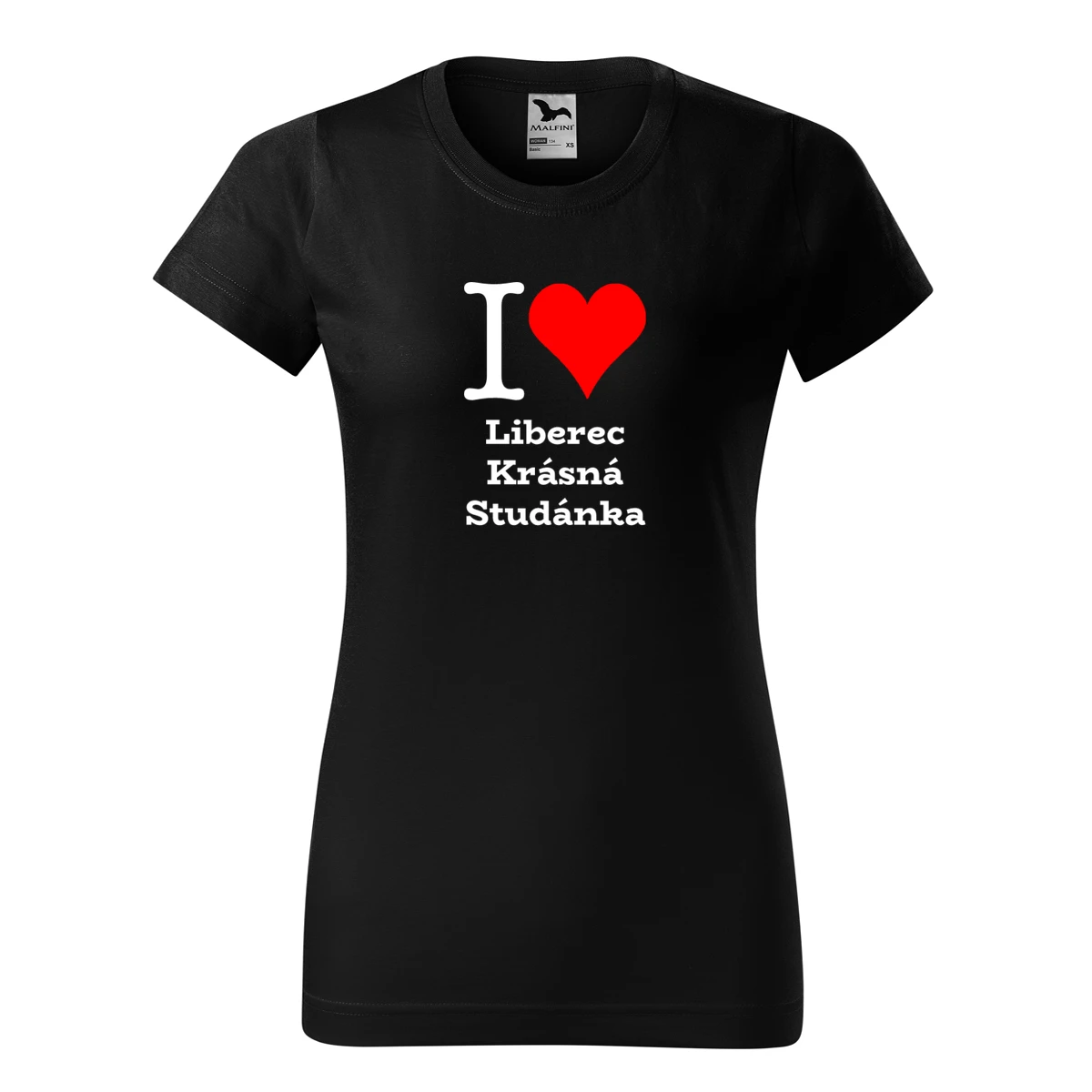 Černé dámské tričko I love Liberec Krásná Studánka