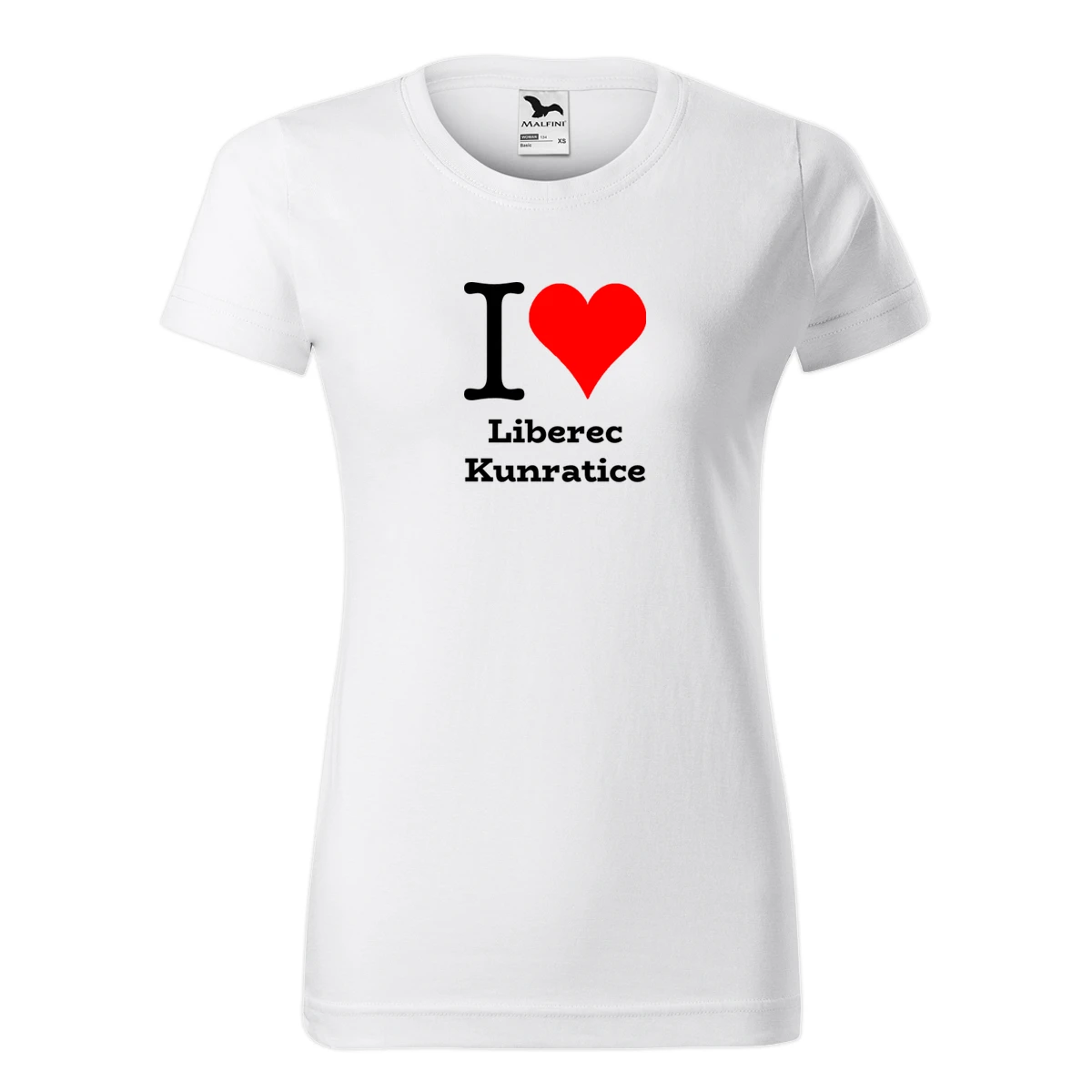 Bílé dámské tričko I love Liberec Kunratice