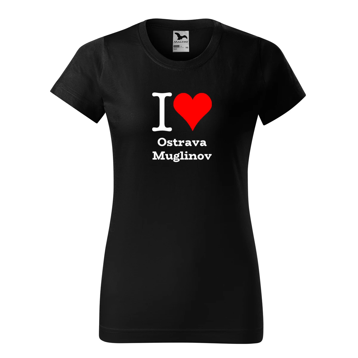 Černé dámské tričko I love Ostrava Muglinov