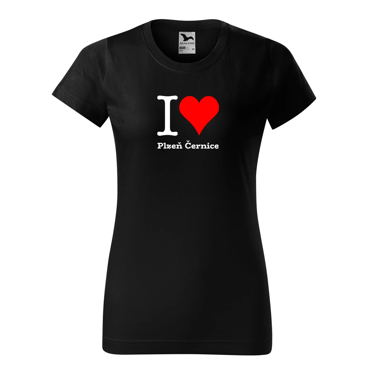 Černé dámské tričko I love Plzeň Černice