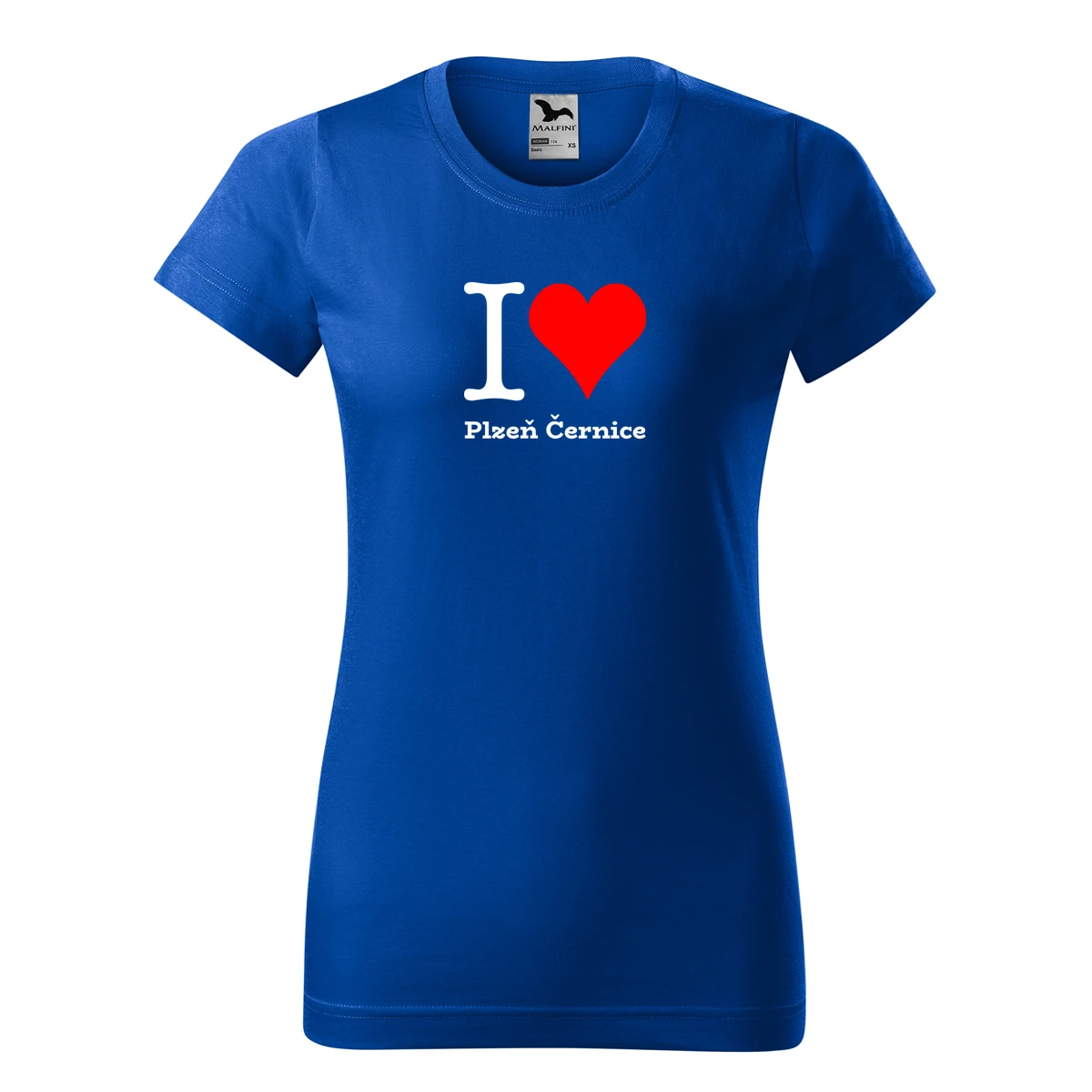 Modré dámské tričko I love Plzeň Černice