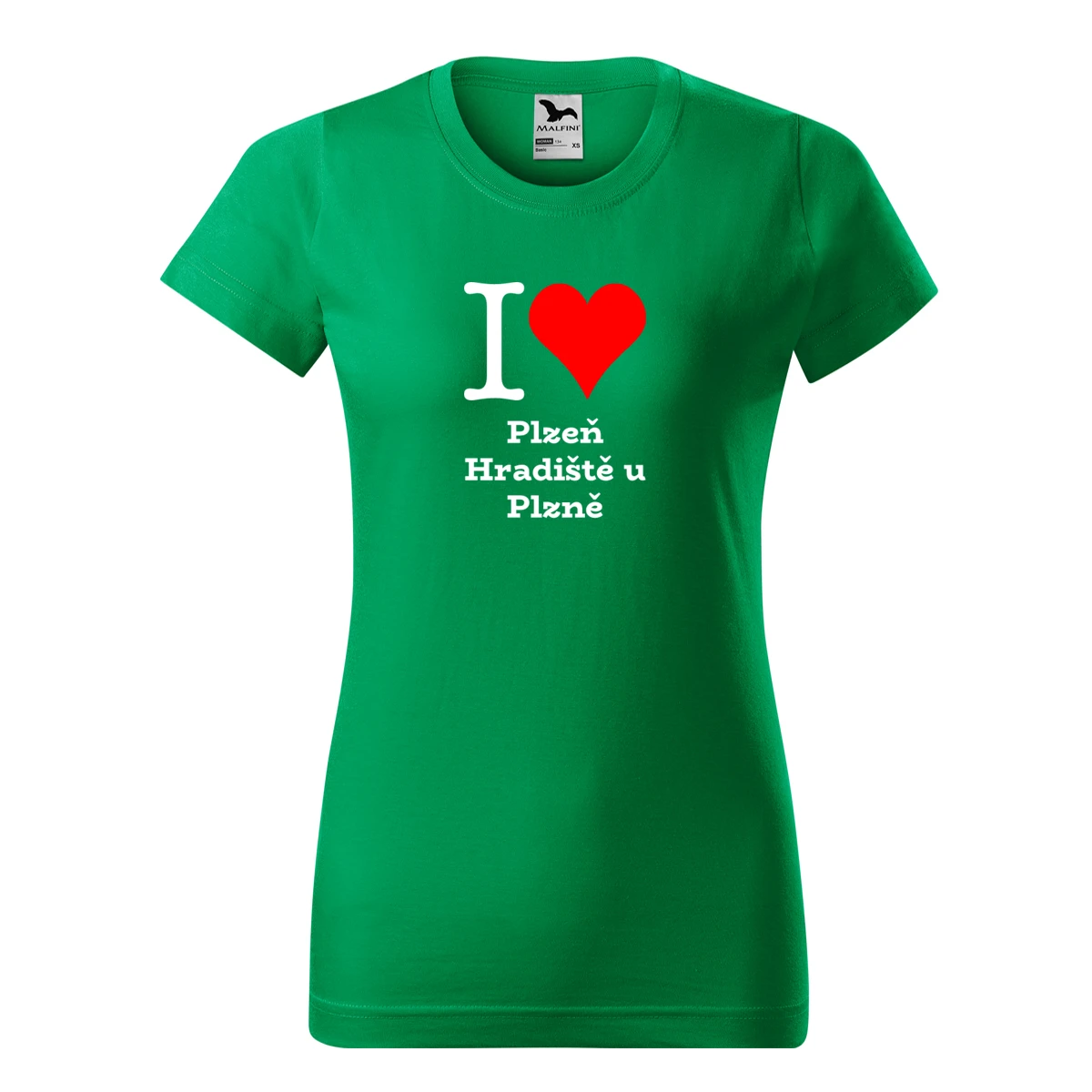 Zelené dámské tričko I love Plzeň Hradiště u Plzně