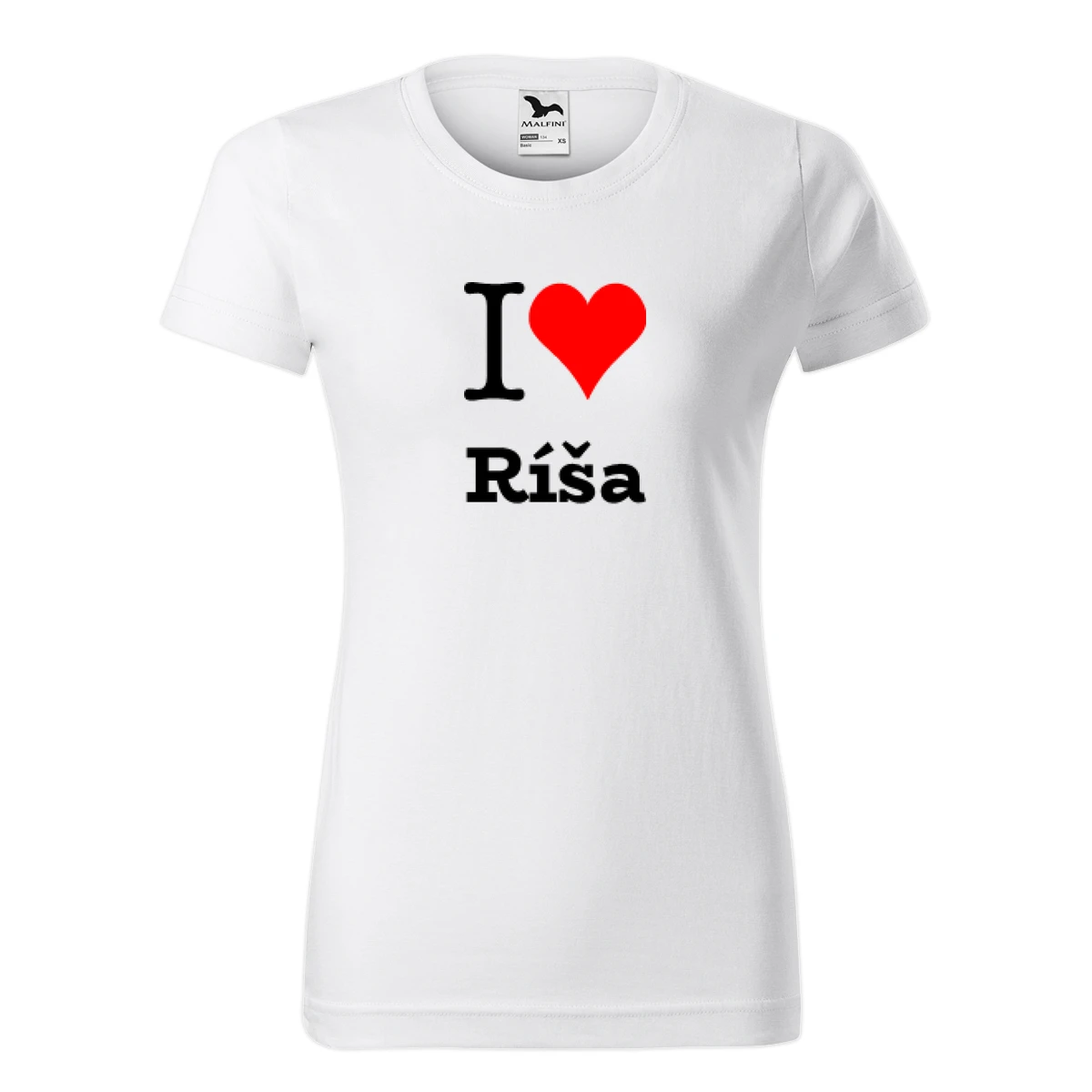 Bílé dámské tričko I love Ríša