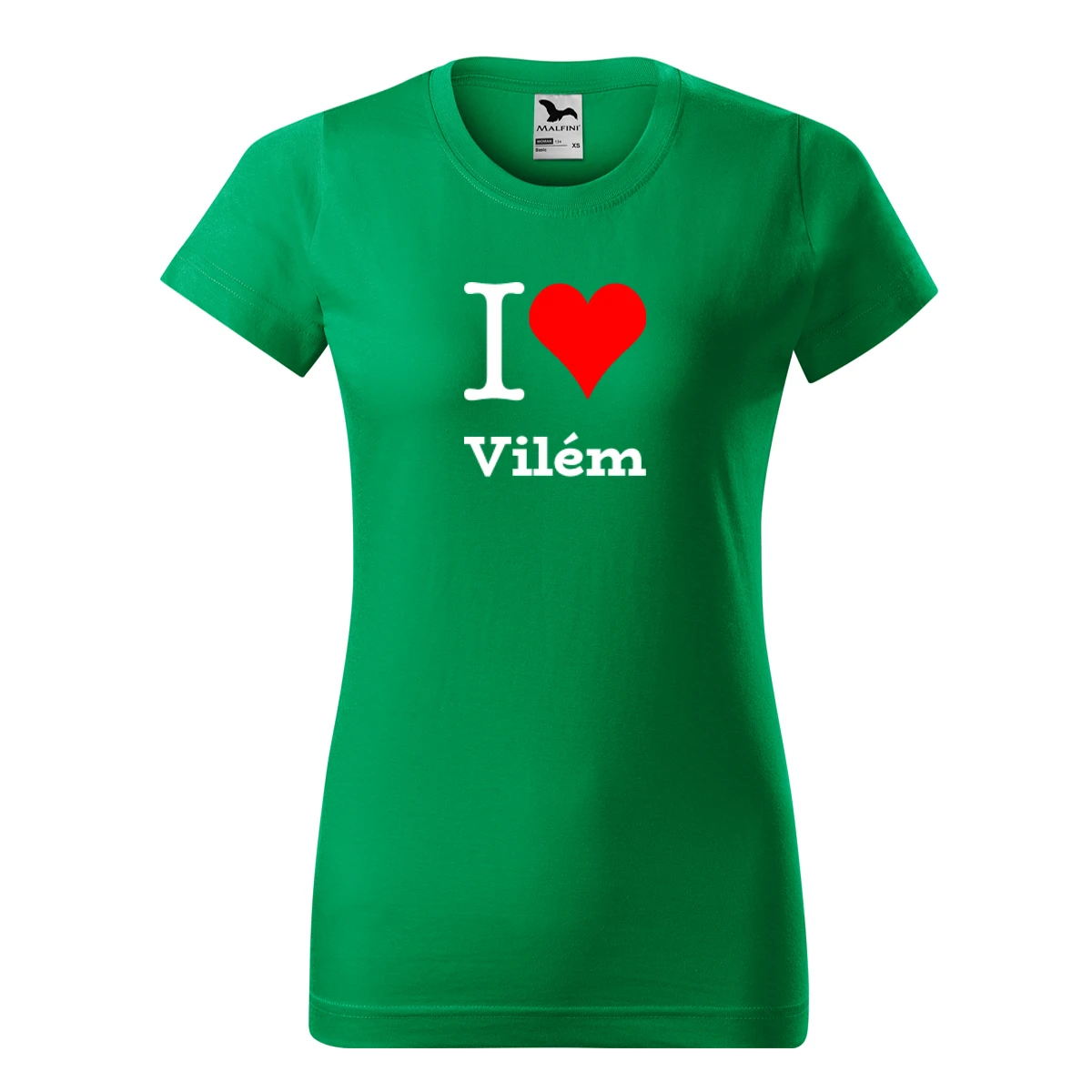 Zelené dámské tričko I love Vilém