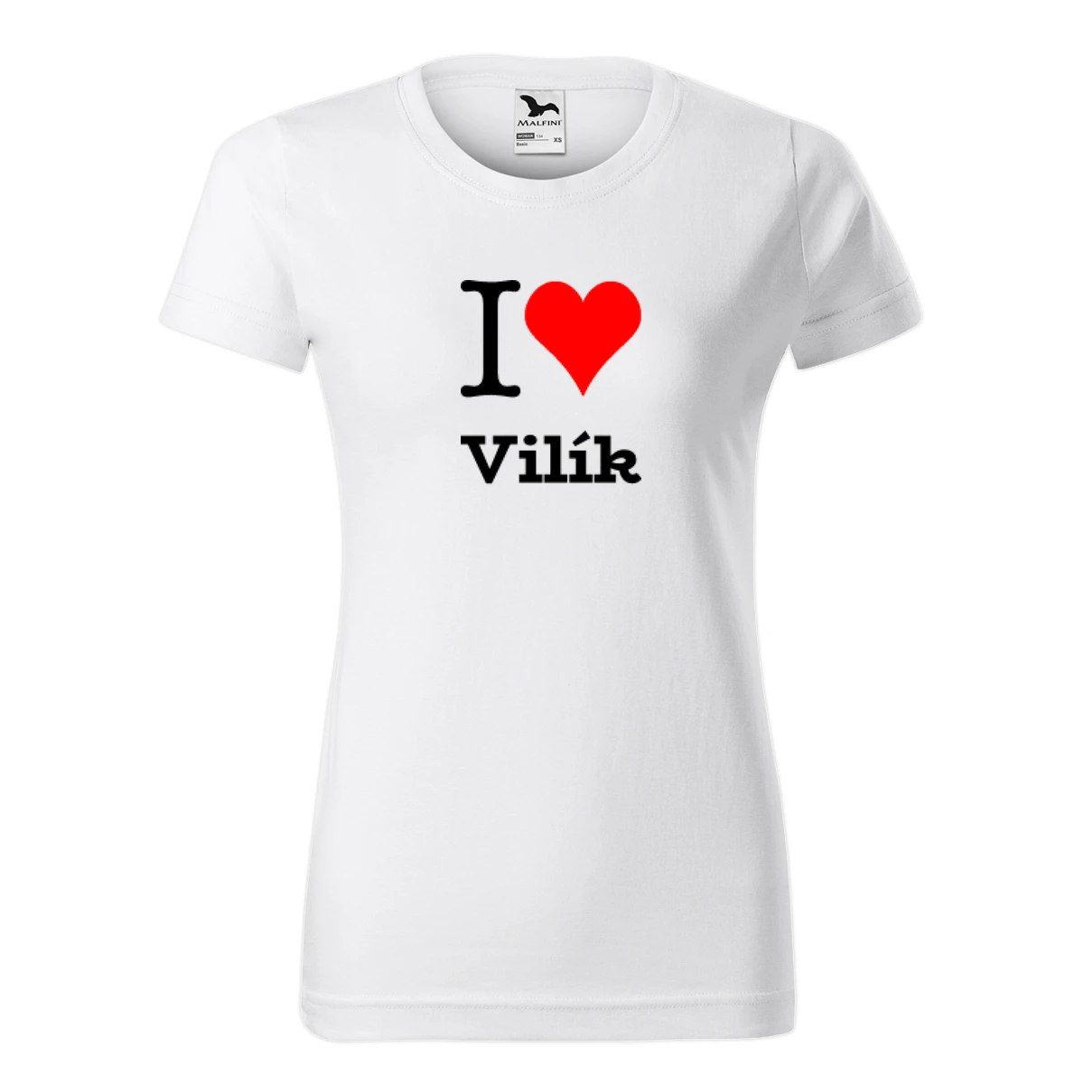 Bílé dámské tričko I love Vilík