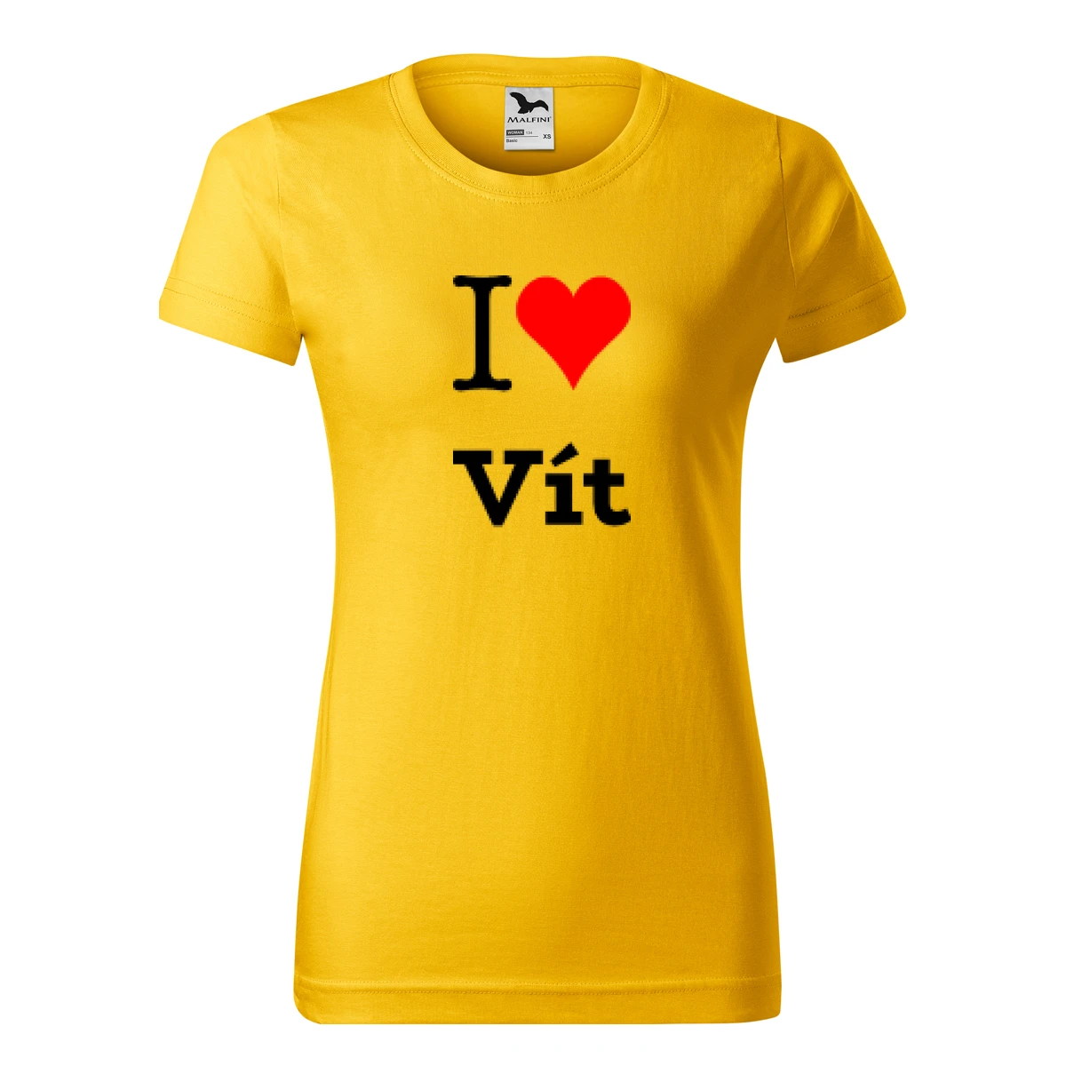 Žluté dámské tričko I love Vít